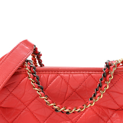 Chanel Aged Calfskin Quilted Small Gabrielle Hobo Red 8 of 14