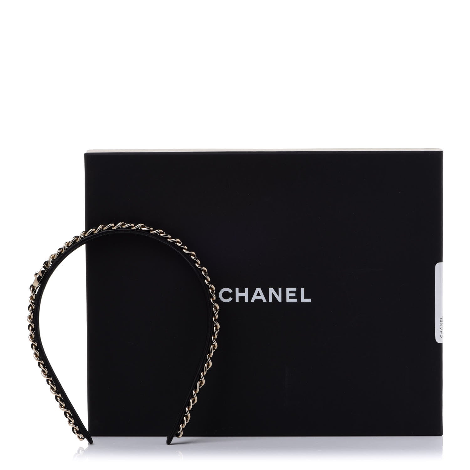 Chanel Metal Lambskin CC Turnlock Chain Headband Gold Black 6 of 6