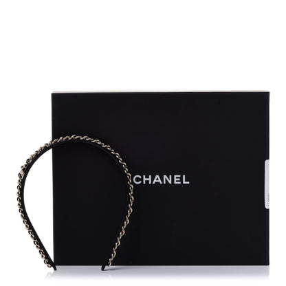 Chanel Metal Lambskin CC Turnlock Chain Headband Gold Black 6 of 6
