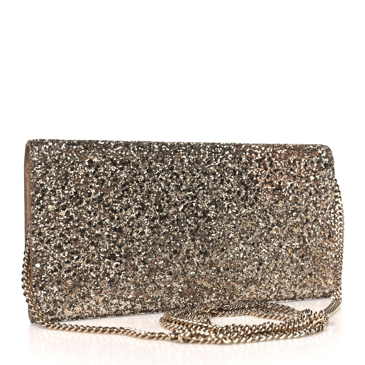 Jimmy Choo Glitter Clutch Gold 3 of 8