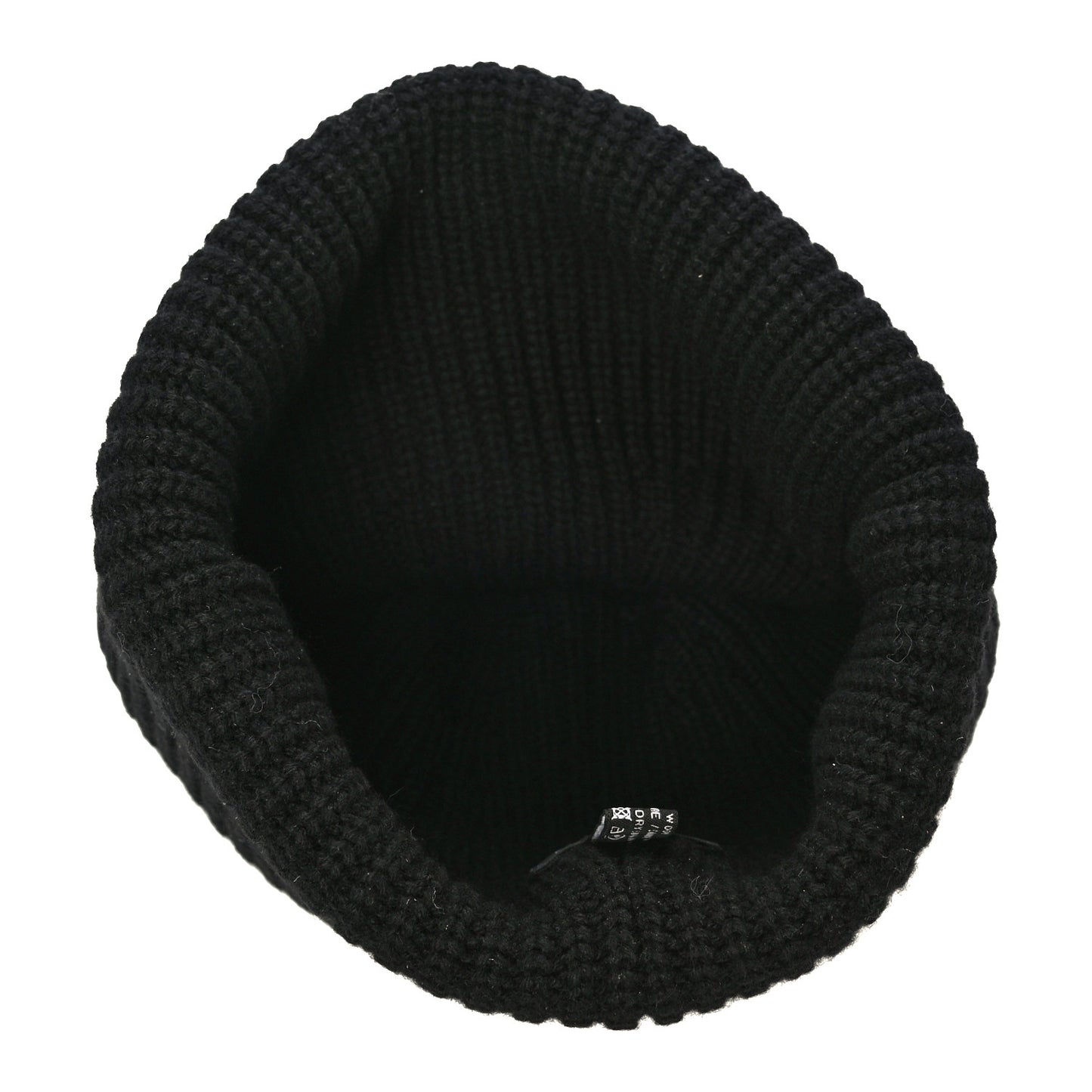 Wool Cashmere CC Beanie Hat Black White