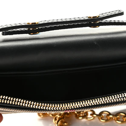 Burberry Derby Calfskin House Check Wallet On Chain Black 6 of 8
