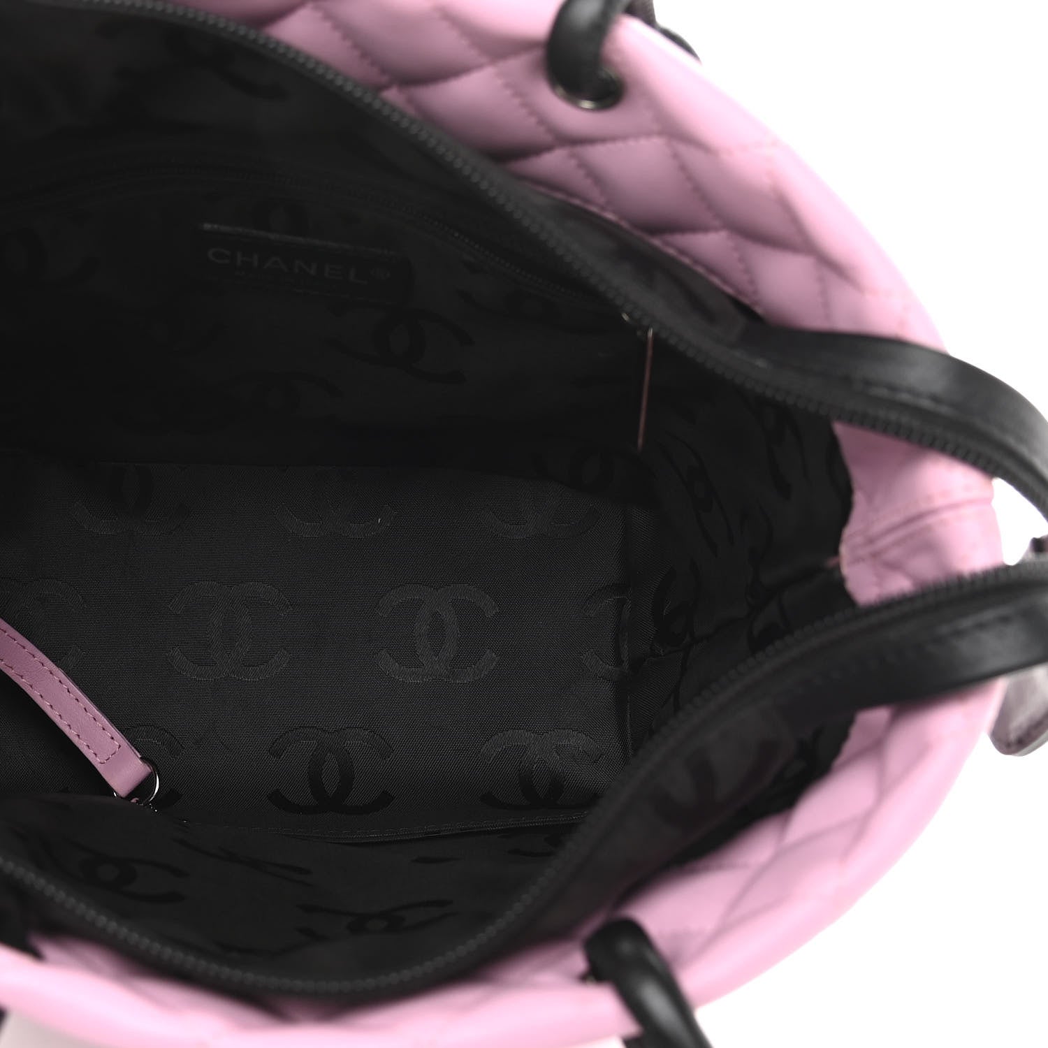 Chanel Calfskin Quilted Medium Cambon Tote Pink Black 5 of 9