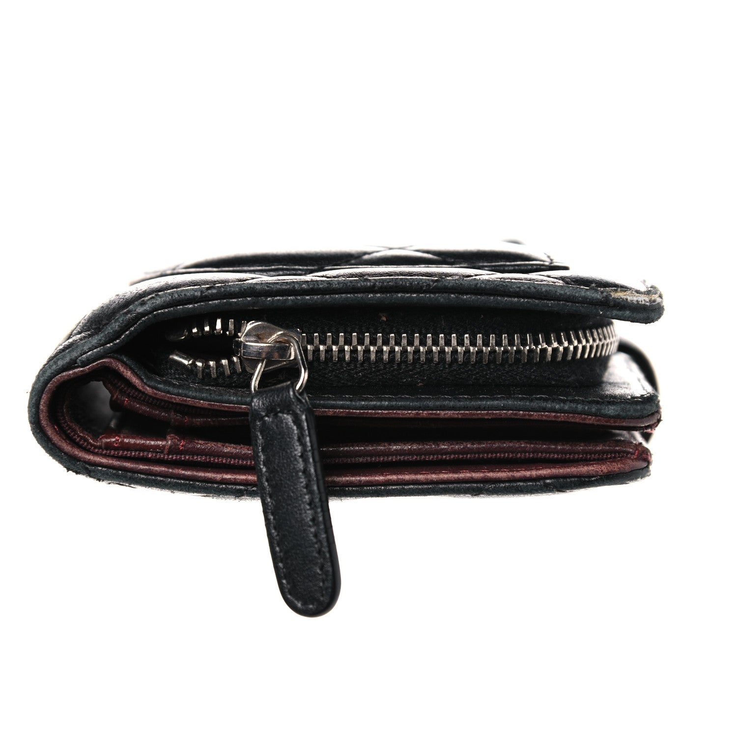 Chanel Lambskin Quilted Zipped Pocket Wallet Black 13 of 20