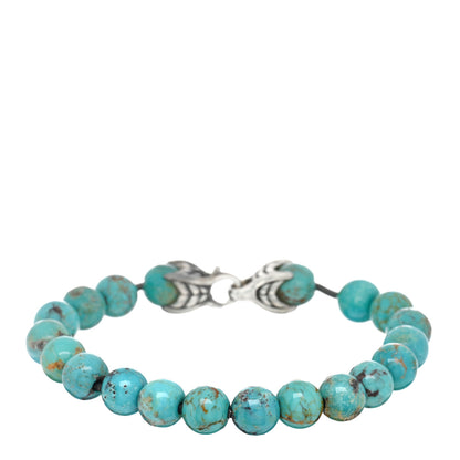 David Yurman Sterling Silver Turquoise 8mm Spiritual Beads Bracelet 1 of 3