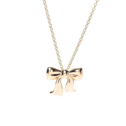 Tiffany 18K Yellow Gold Bow Pendant Necklace 4 of 7