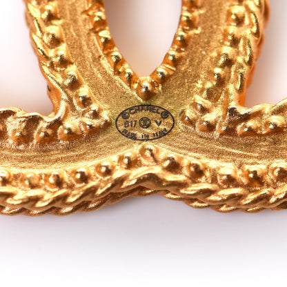 Chanel CC Drop Earrings Matte Gold 5 of 5