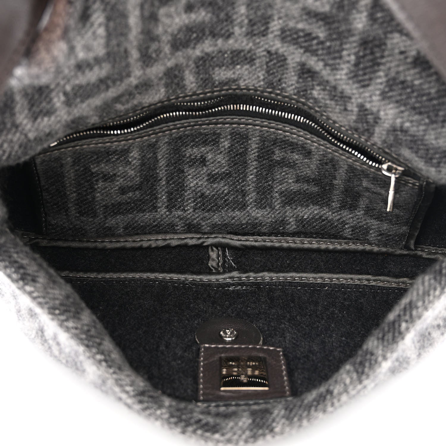Fendi Wool Zucca Baguette Grey 5 of 10