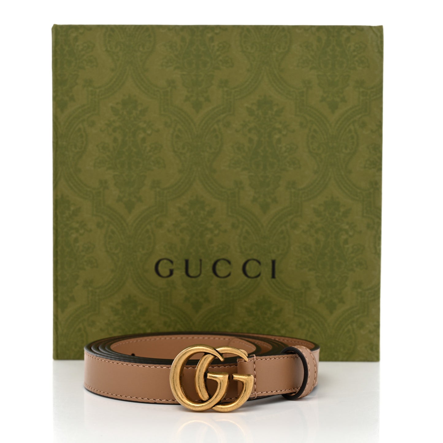 Moon Calfskin Double G 20mm Belt 120 48 Natural Tan