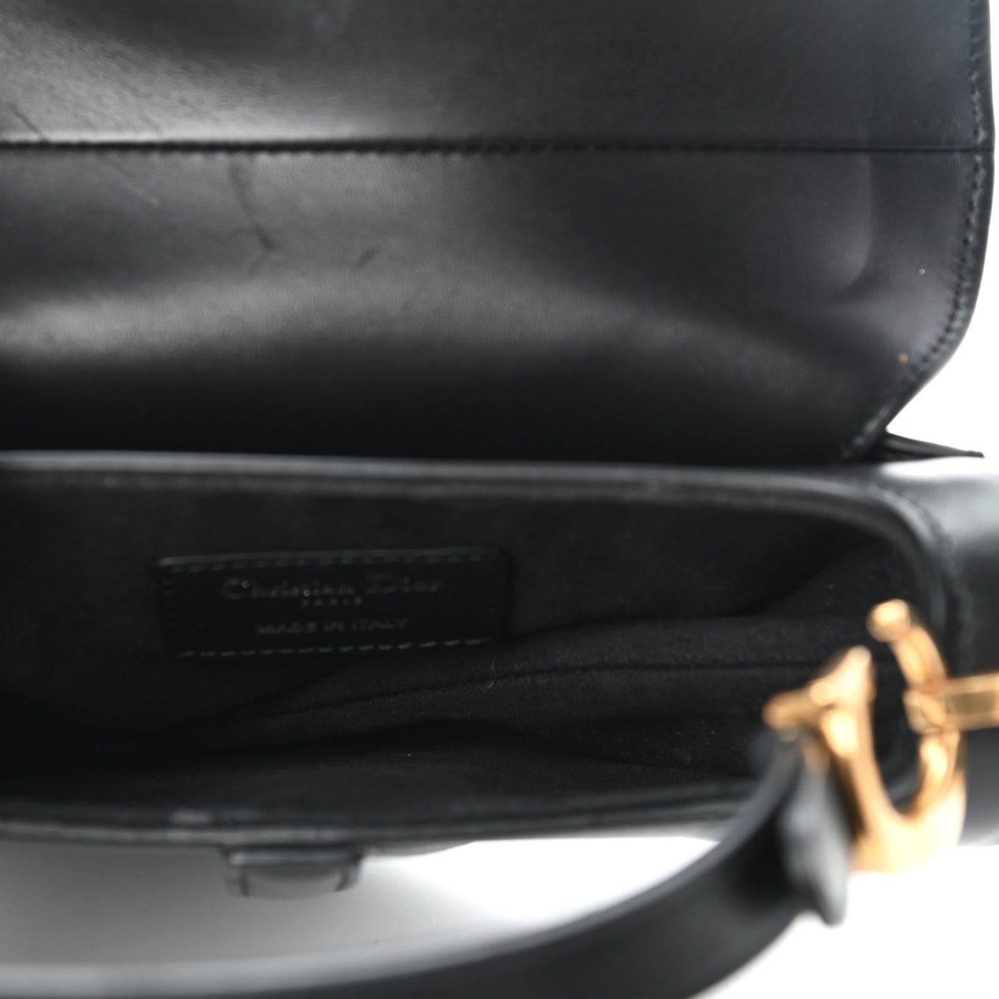 Calfskin Mini Saddle Bag Black