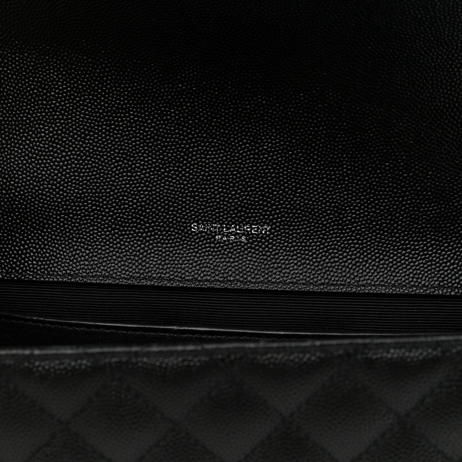 Saint Laurent Grain De Poudre Textured Mixed Matelasse Triquilt Medium Monogram Satchel Black 5 of 7