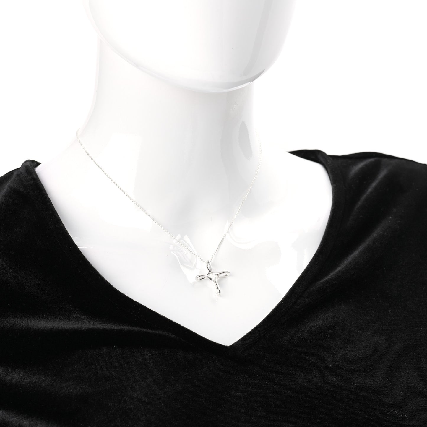 Sterling Silver Elsa Peretti Infinity Cross Pendant Necklace