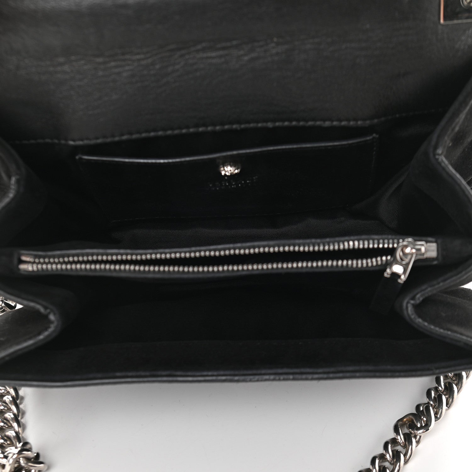 Versace Suede Palazzo Crystal Chain Evening Bag Black 5 of 8