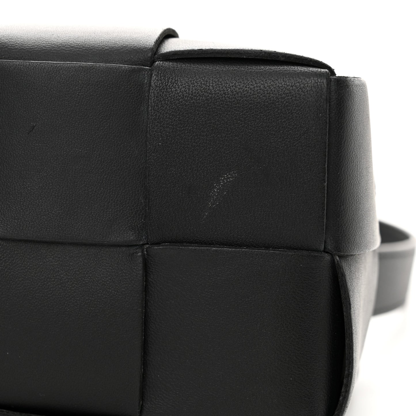 Lambskin Maxi Intrecciato Small Brick Cassette Bag Black