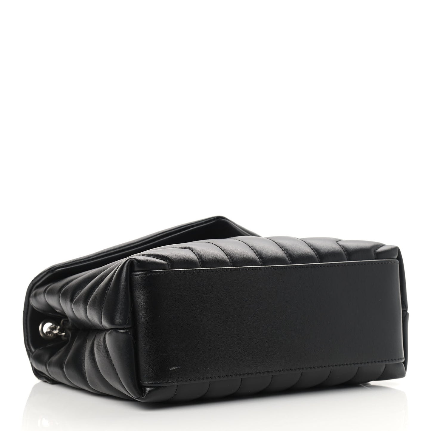 Calfskin Y Quilted Monogram Small Loulou Chain Satchel Black