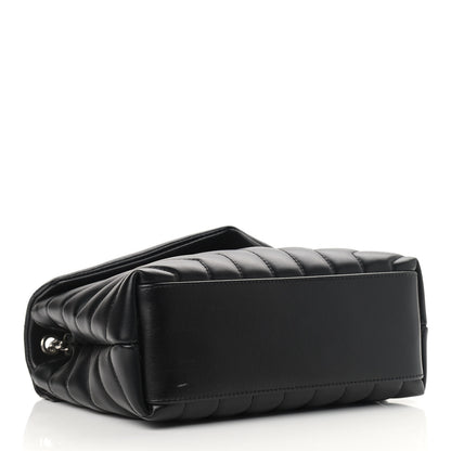 Saint Laurent Calfskin Y Quilted Monogram Small Loulou Chain Satchel Black 4 of 9
