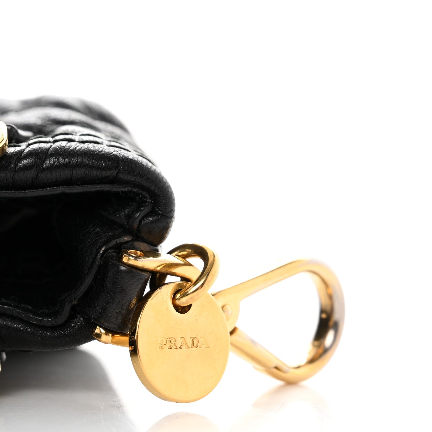 Nappa Mini Bag Keychain Charm Black