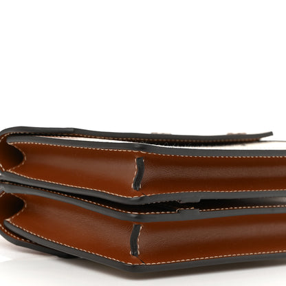 Burberry Smooth Calfskin Canvas Horseferry Print Mini Title Bag with Pocket Natural Malt Brown 8 of 9