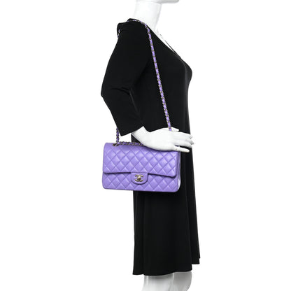 Chanel Caviar Quilted Medium Double Flap Purple 2 of 11