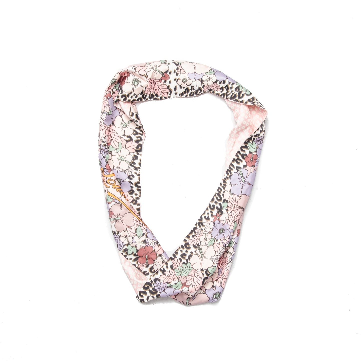 Silk Leopard Tropiques Snood Scarf Pink
