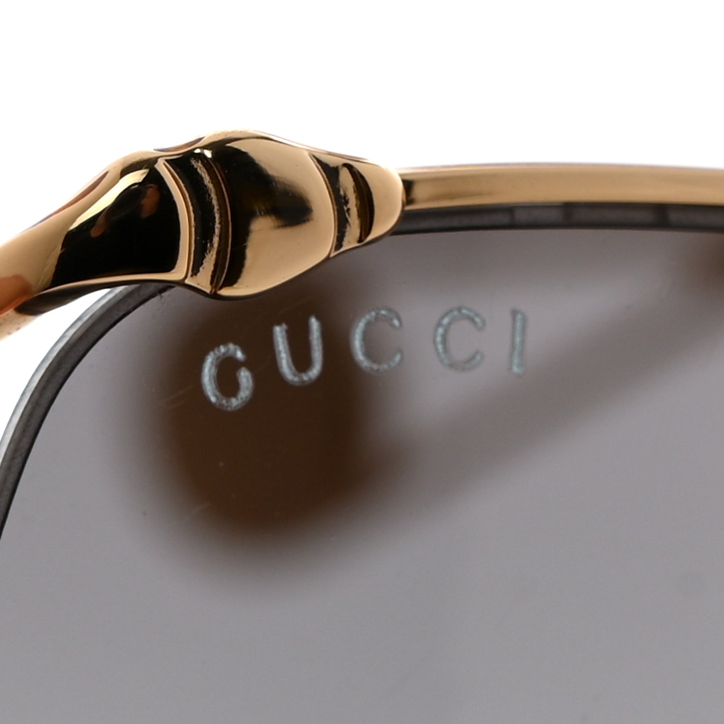 Oversized Round Sunglasses GG0252S Gold Brown