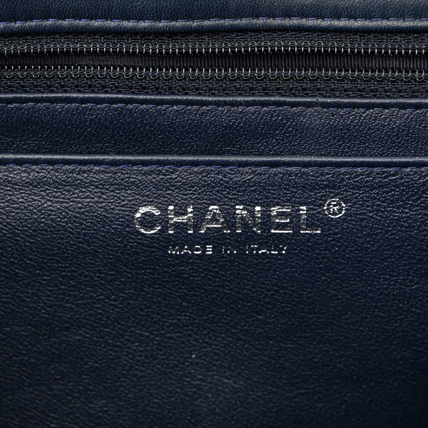Patent Quilted Maxi Single Flap Blue