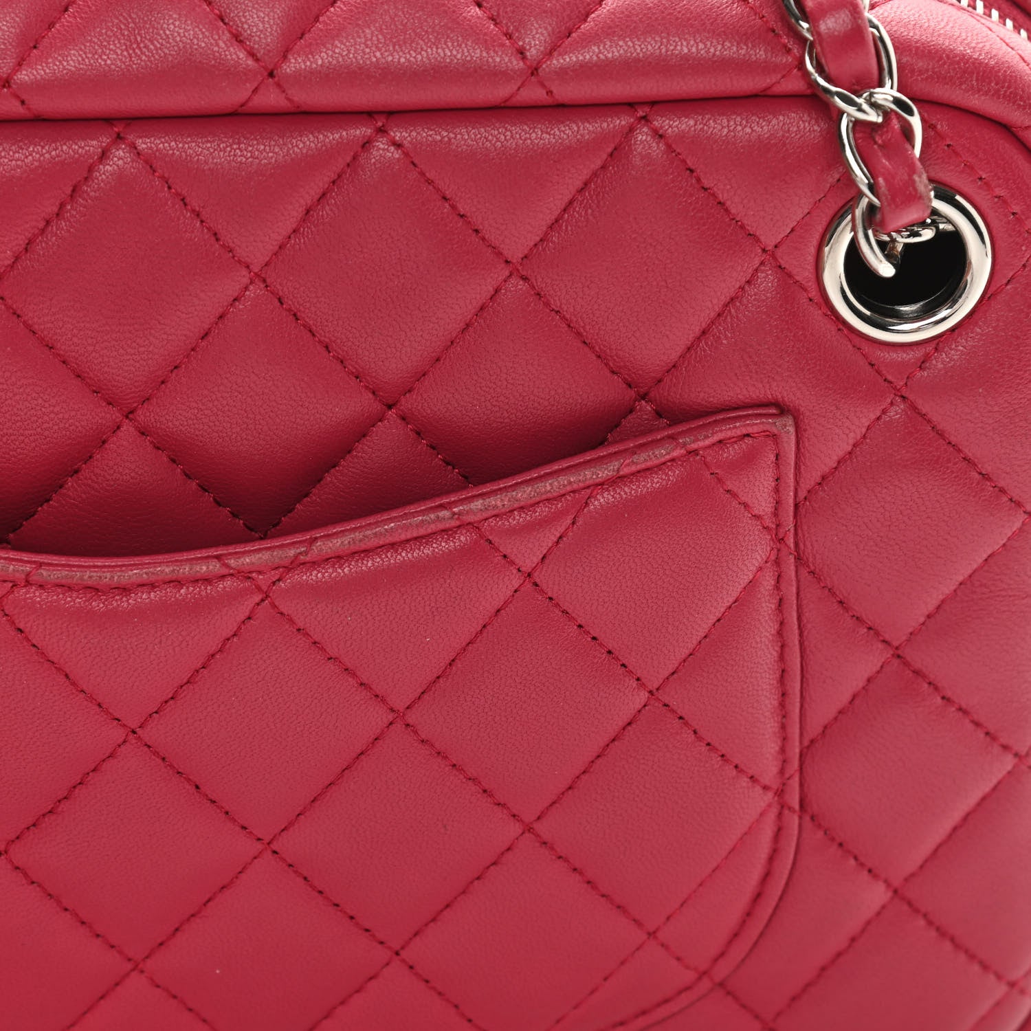 Chanel Lambskin Quilted Camera Case Pink 13 of 16
