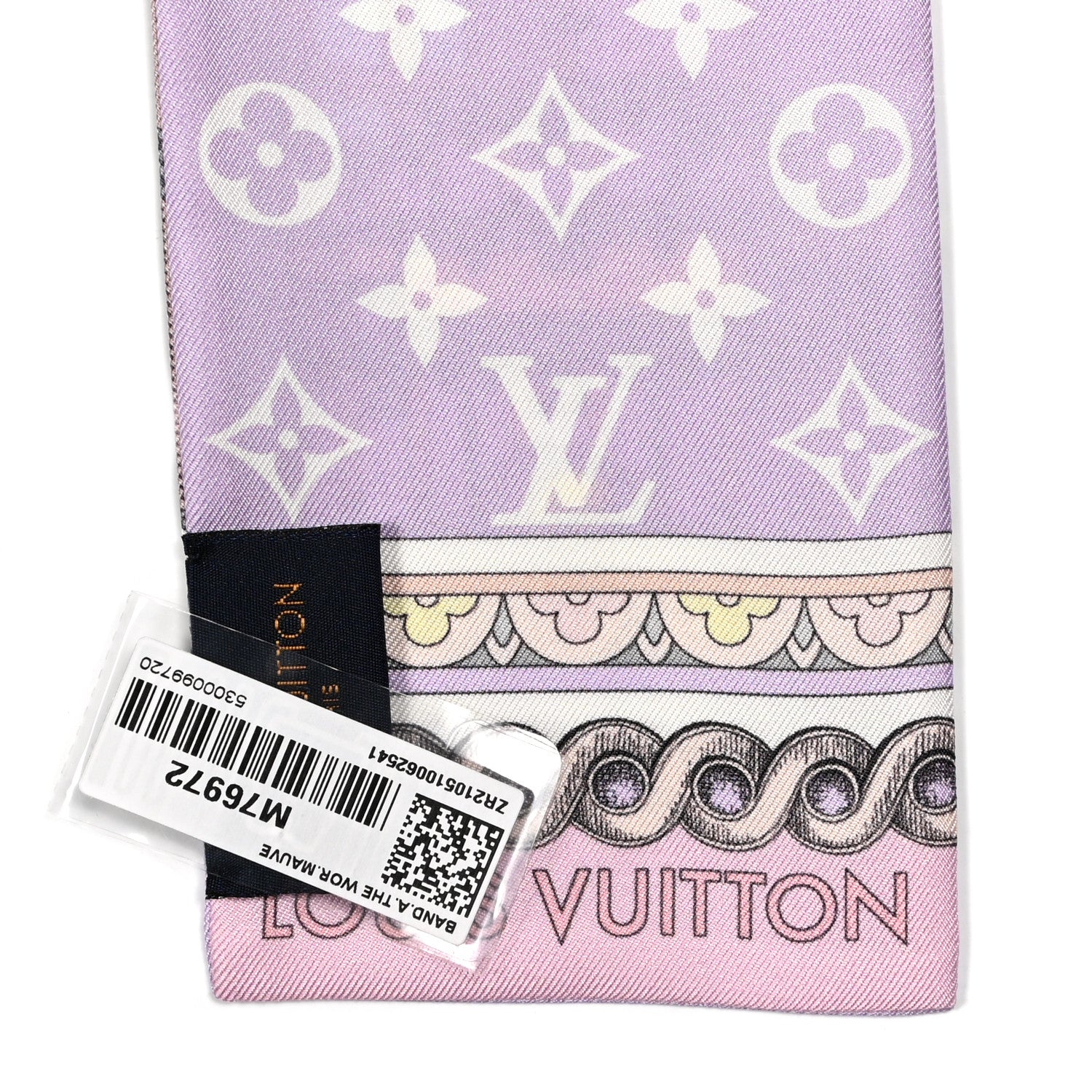 Louis Vuitton Silk Monogram Around The World Bandeau Mauve 2 of 3