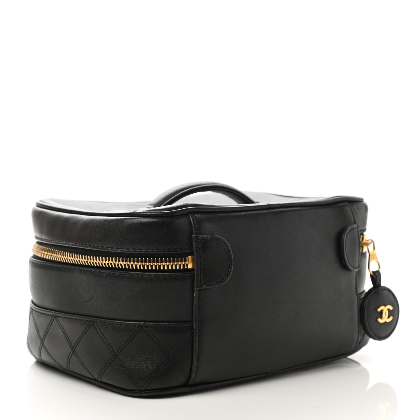 Lambskin Vanity Cosmetic Bag Black