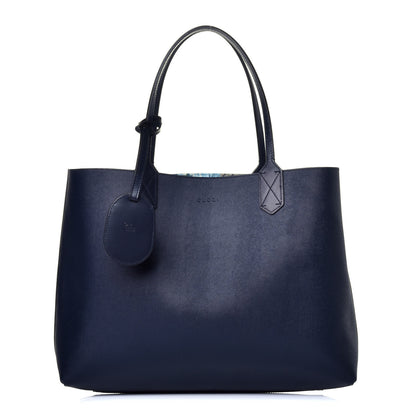 Gucci GG Supreme Monogram Blooms Medium Reversible Tote Beige Blue Navy 4 of 16