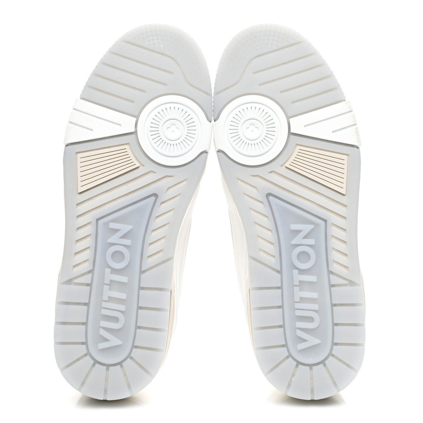 Grained Calfskin Womens LV Trainer Sneakers 37 White