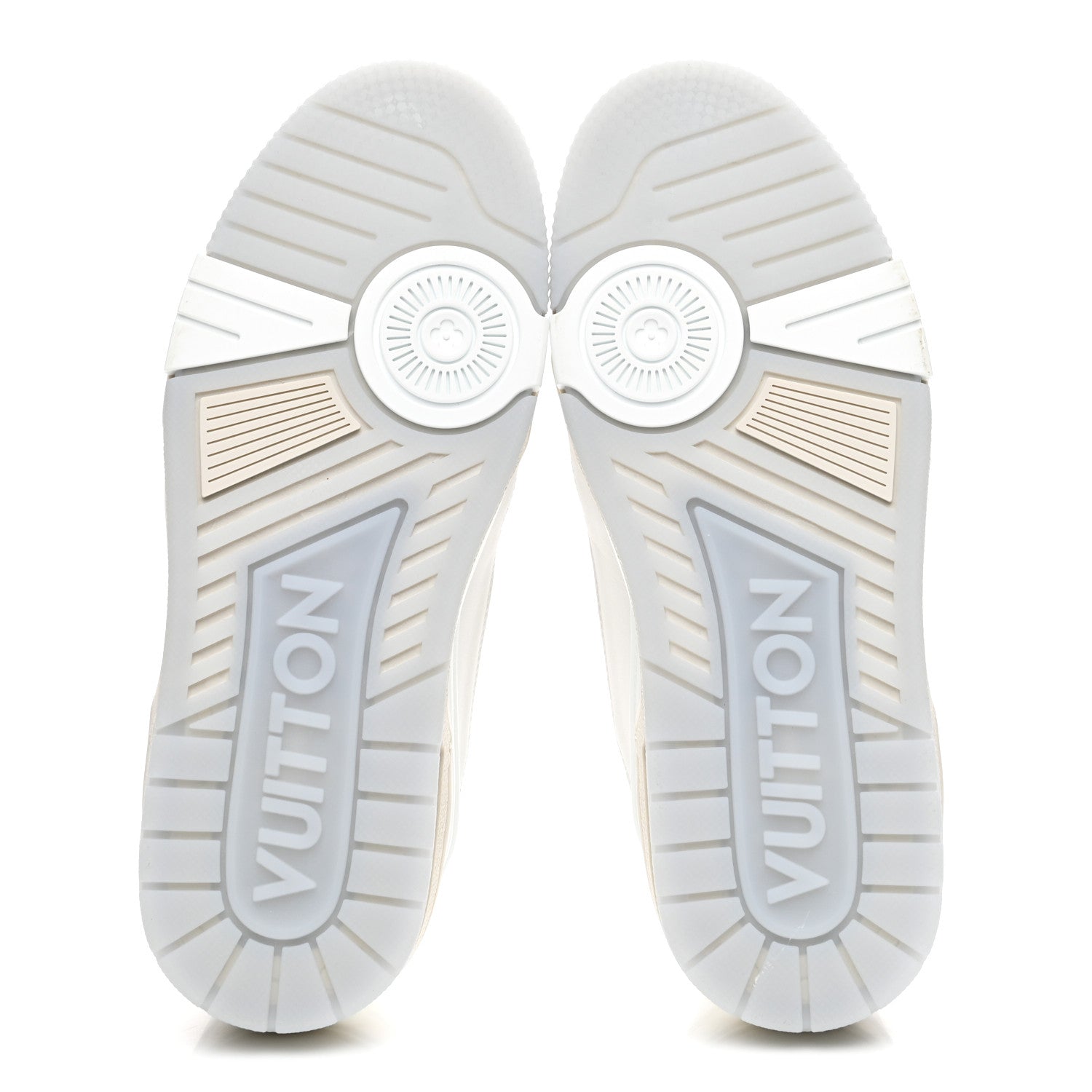 Louis Vuitton Grained Calfskin Womens LV Trainer Sneakers 37 White 6 of 10