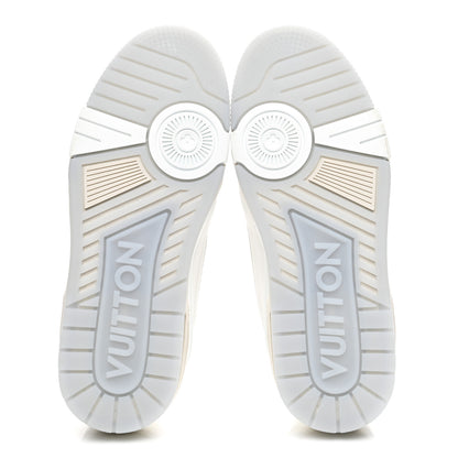 Louis Vuitton Grained Calfskin Womens LV Trainer Sneakers 37 White 6 of 10