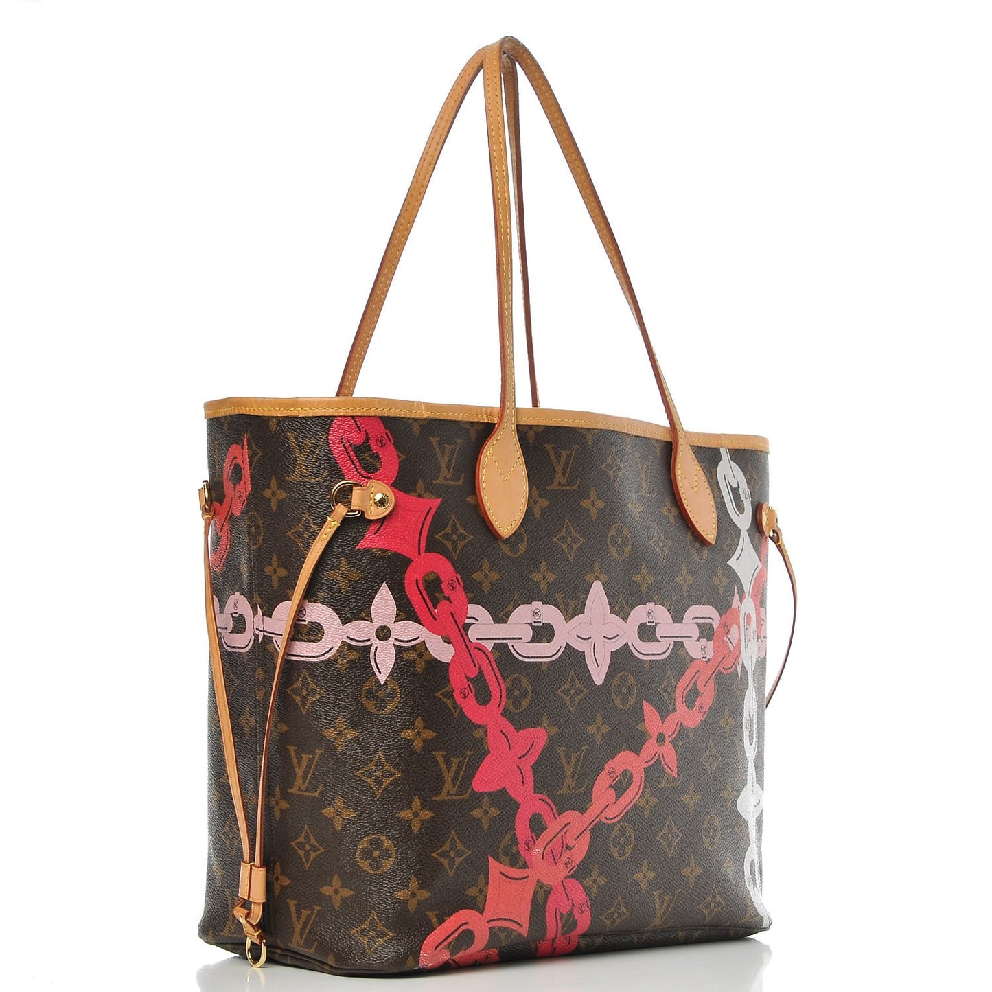 Monogram Bay Neverfull MM Rose Ballerine Poppy