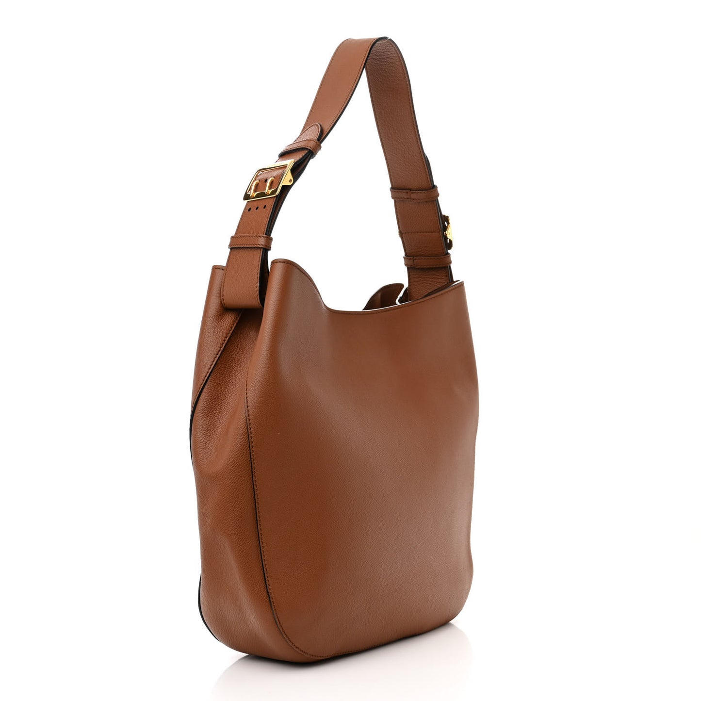 Grainy Calfskin Small Elmstone Hobo Tan