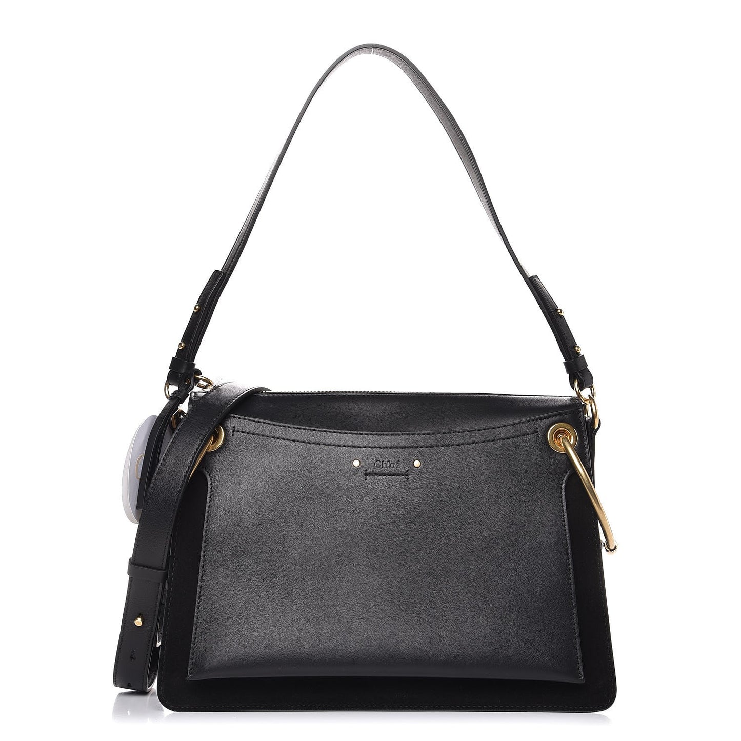 Calfskin Suede Medium Roy Bag Black