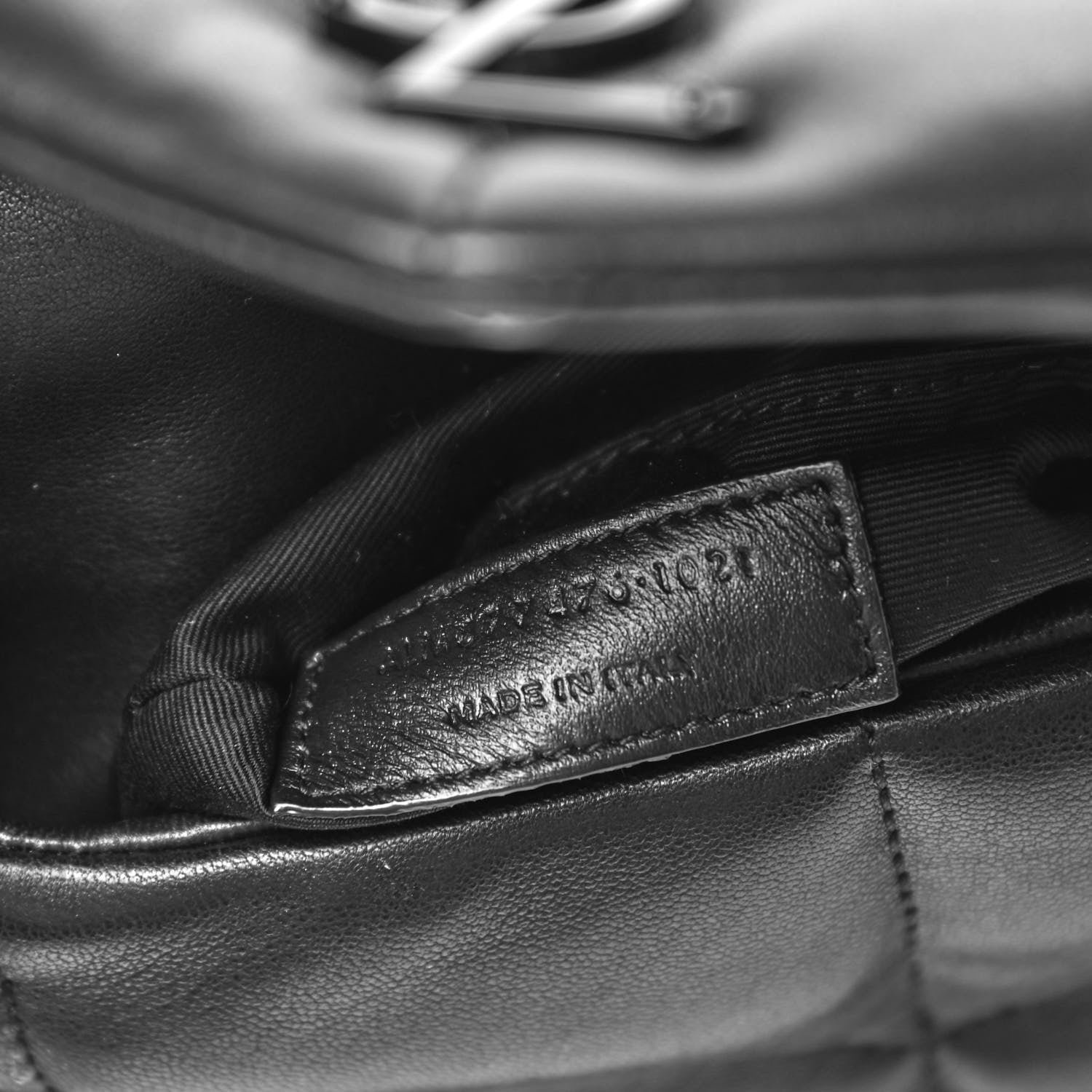 Saint Laurent Lambskin Quilted Small Loulou Puffer Monogram Chain Satchel Black 7 of 9