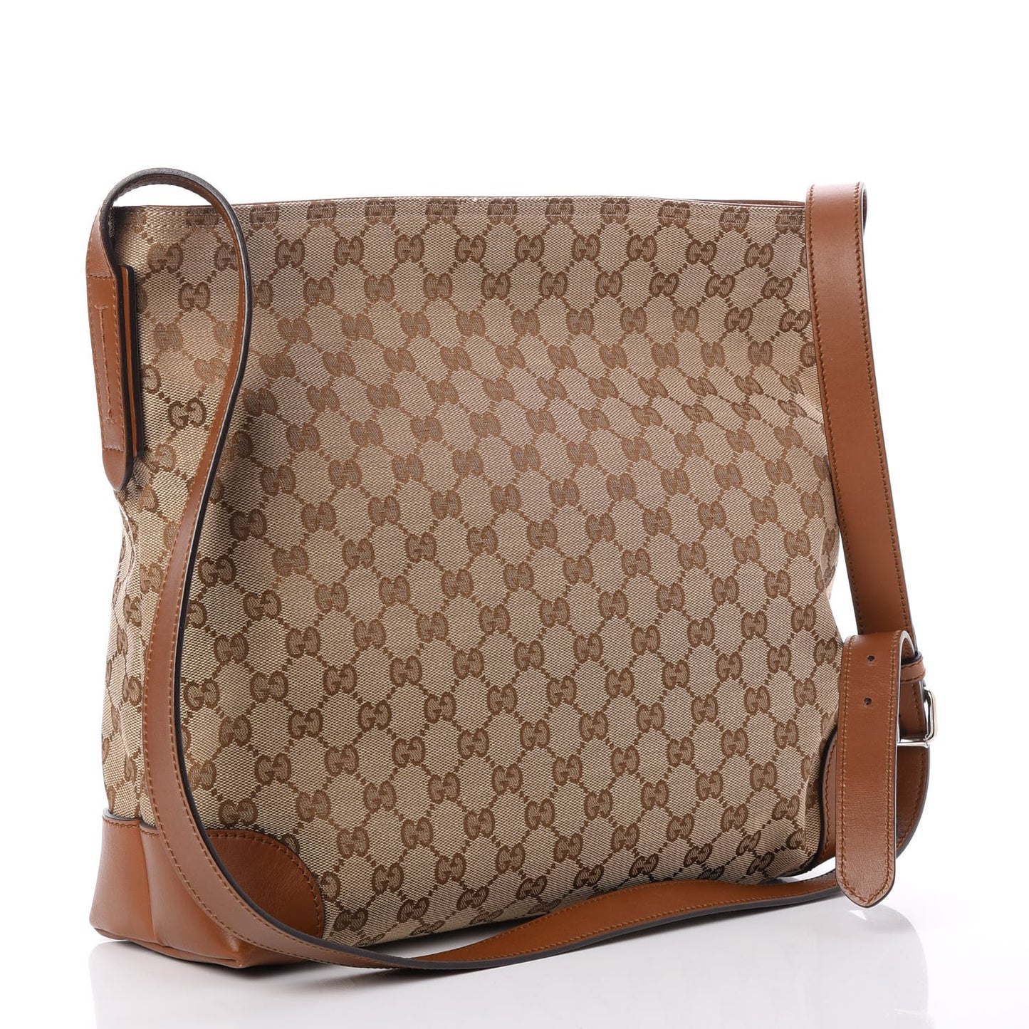 Monogram Large Flat Messenger Bag Brown