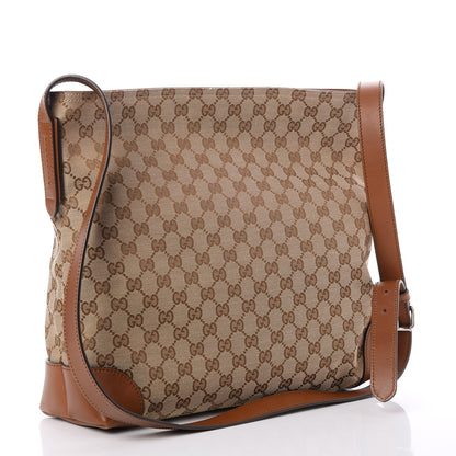Gucci Monogram Large Flat Messenger Bag Brown 3 of 7