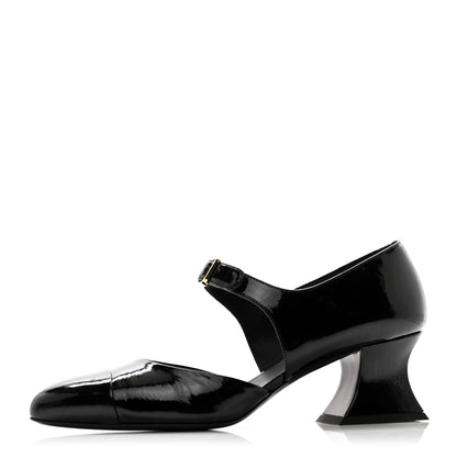Chanel Patent Goatskin Cap Toe Pumps 39 Black 1 of 11