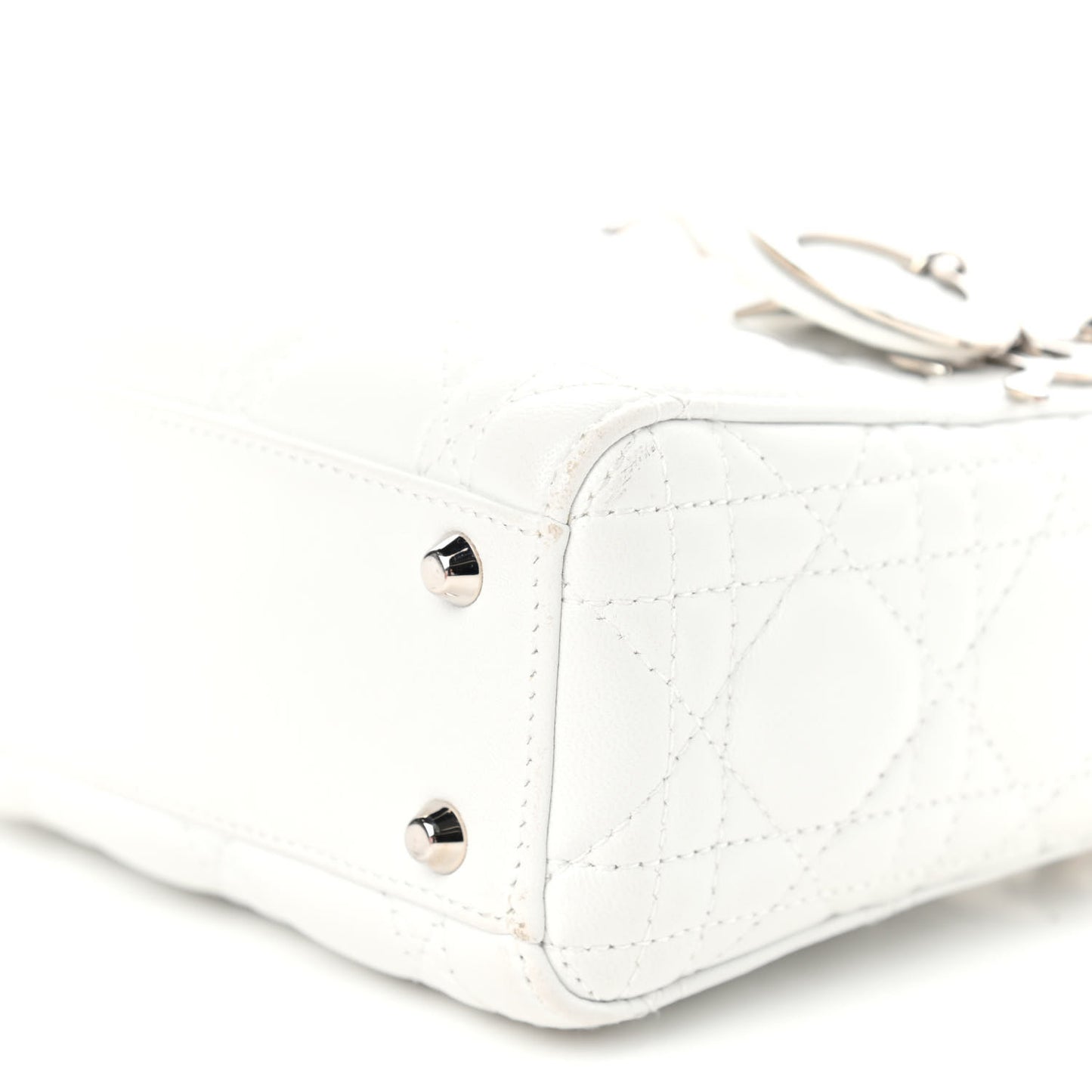 Lambskin Cannage Mini Lady Dior White
