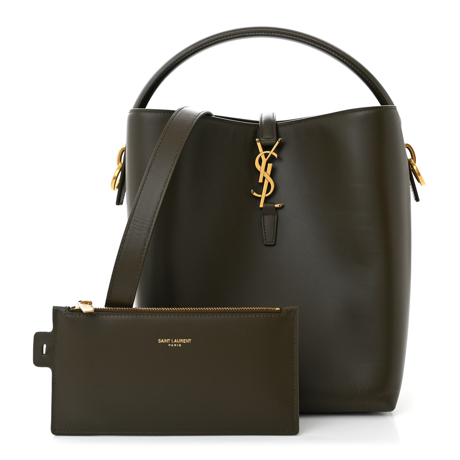 Saint Laurent Shiny Calfskin Le 37 Bucket Bag Deep Musk 3 of 11