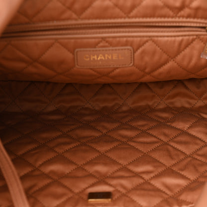 Chanel Shiny Calfskin Quilted Small Chanel 22 Camel 6 of 12