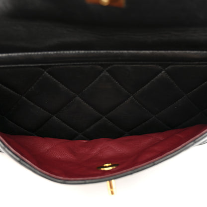 Chanel Lambskin Quilted Double Pocket Shoulder Bag Black 9 of 13