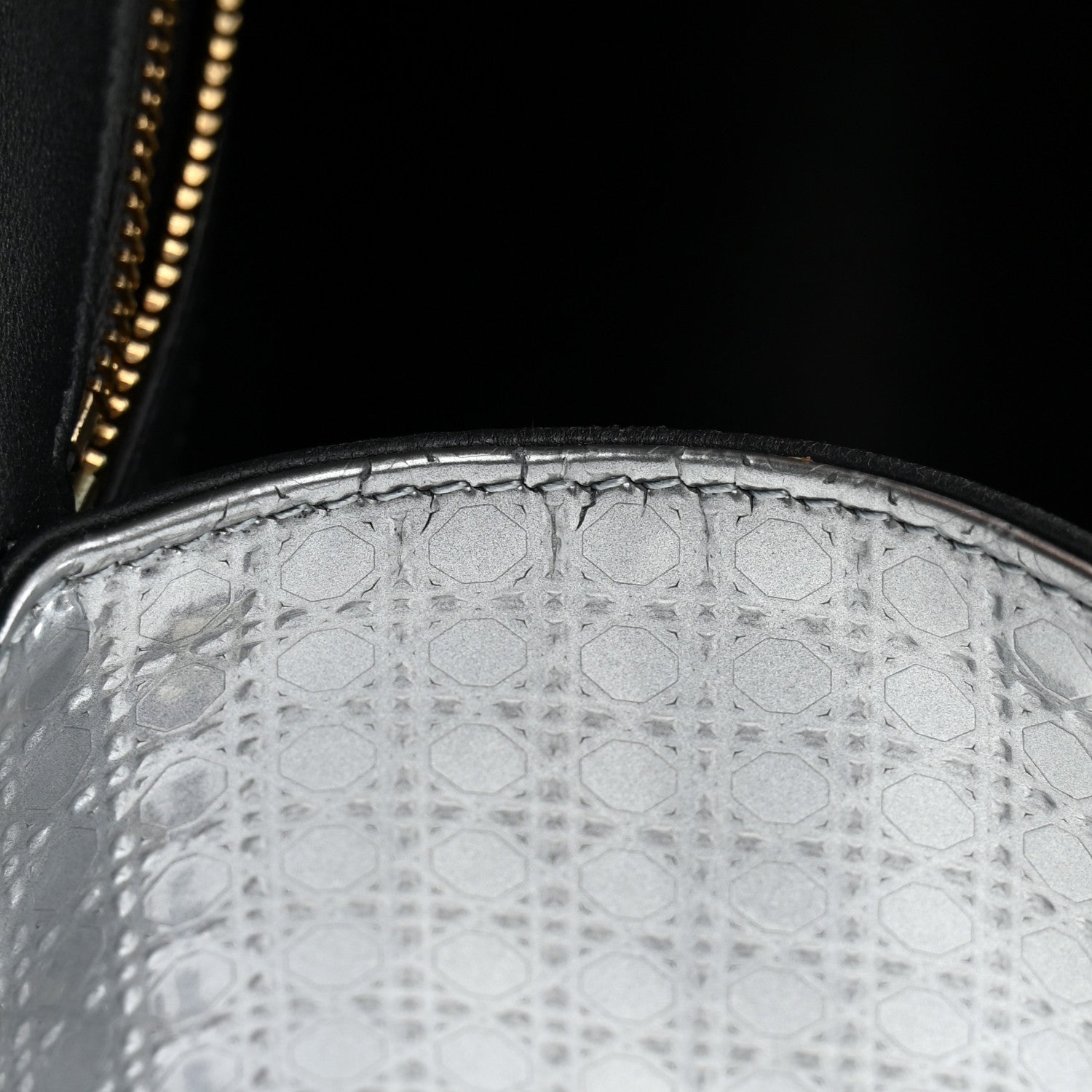 Christian Dior Metallic Patent Micro-Cannage Small Diorama Flap Bag Silver 13 of 13