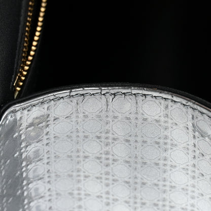Christian Dior Metallic Patent Micro-Cannage Small Diorama Flap Bag Silver 13 of 13
