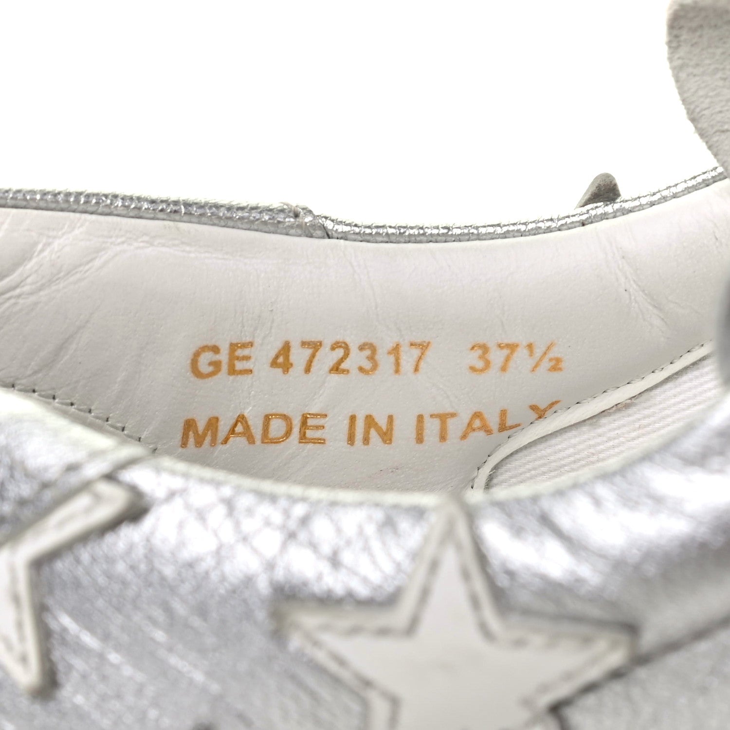 Saint Laurent Metallic Calfskin Star Court Sneakers 37.5 Silver 8 of 13