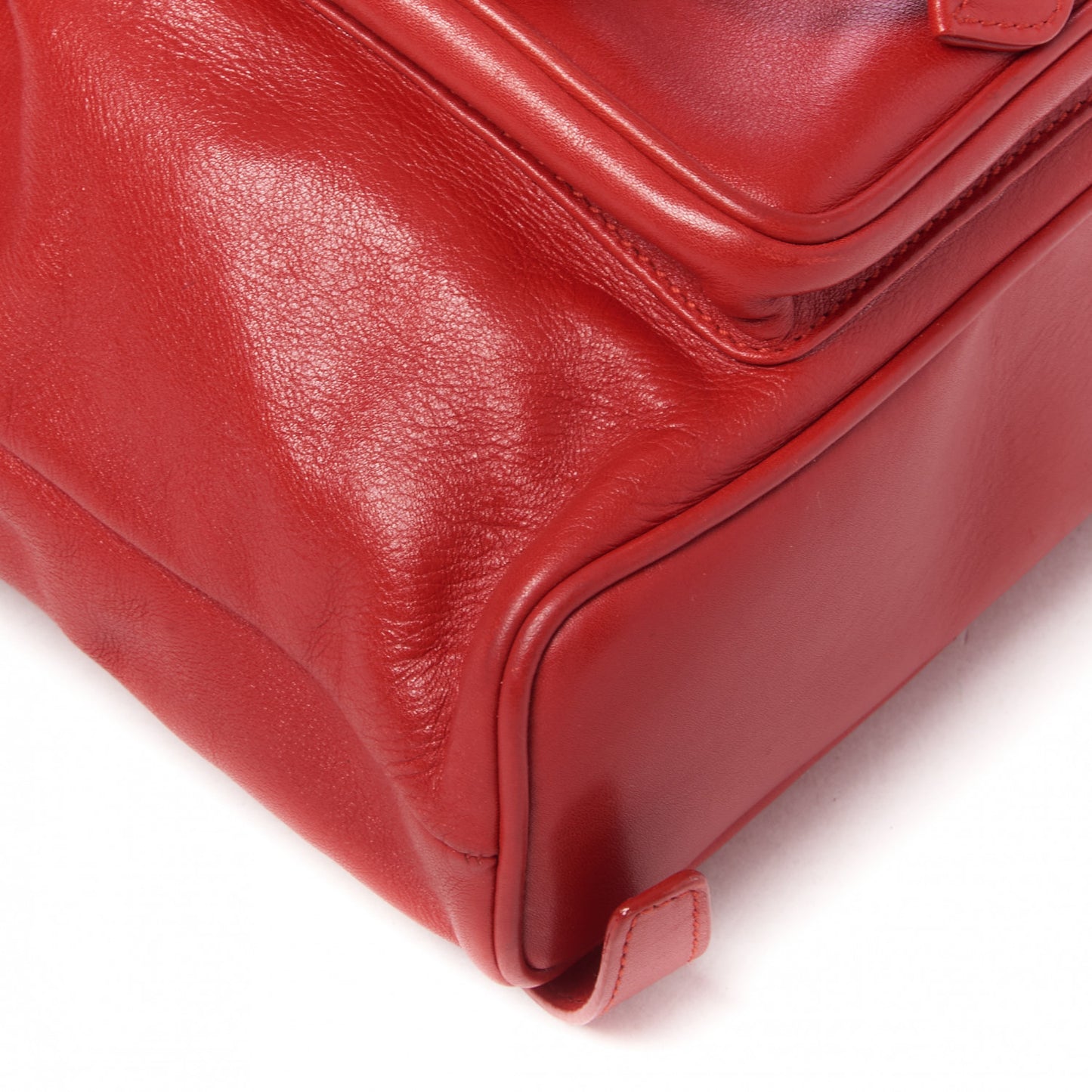 Calfskin Bamboo Mini Backpack Red