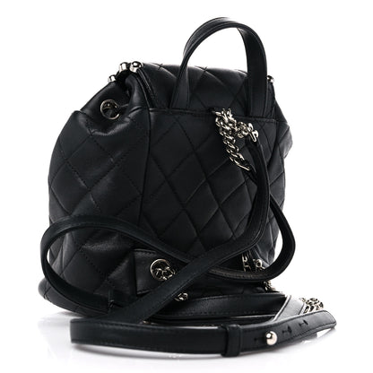 Chanel Lambskin Quilted Metallic Bubble Backpack Black 4 of 12