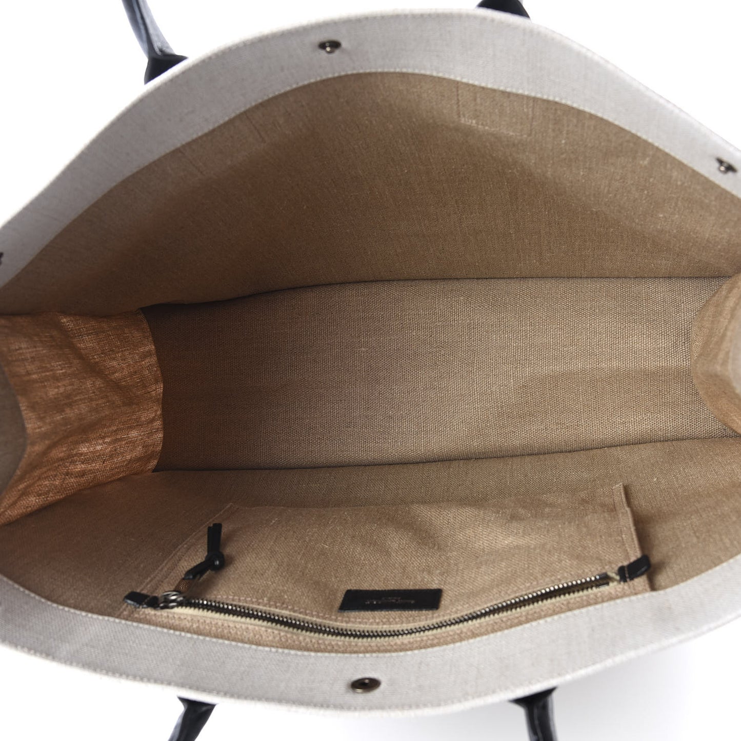 Linen Calfskin Rive Gauche Tote Optic White